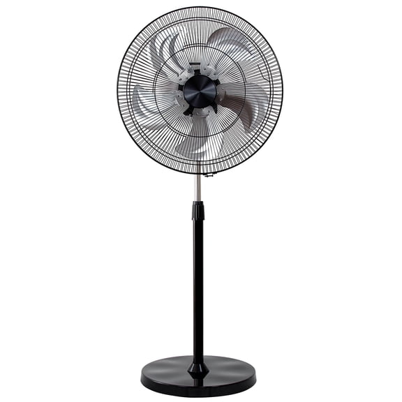 EVGTTI 20 Inch High Velocity Metal Pedestal Fan , 10240 CFM 5 Speed Oscillating Standing Fan , 160 W Heavy Duty Industrial Fan with 38.6 - 50 in Adjustable Height for Workshop Garage , Black