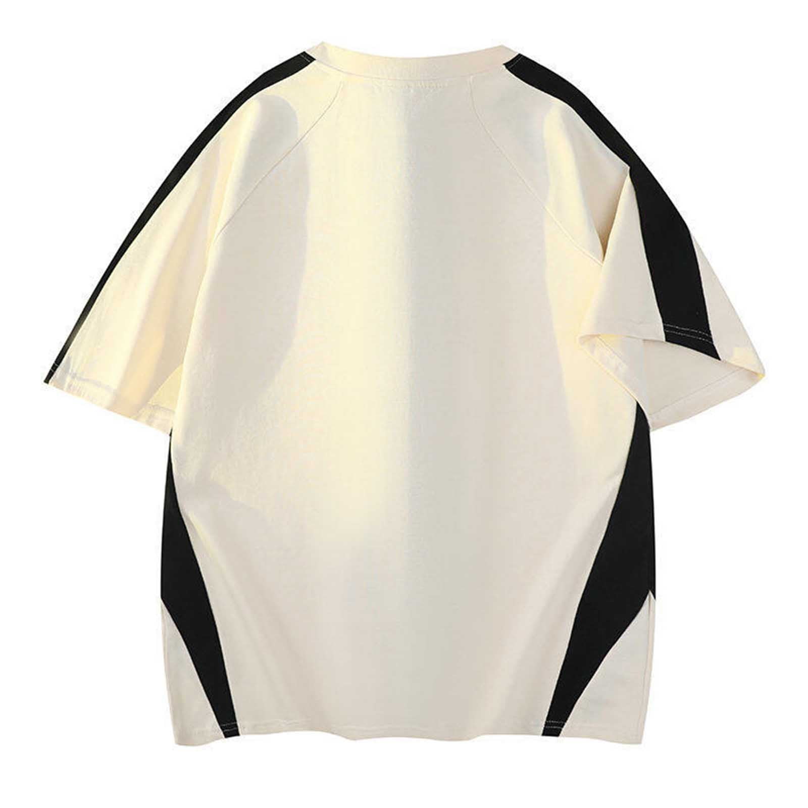 VSSSJ Mens Baseball Tee Shirt Raglan Short Sleeve Summer Color Block Tops Loose Fashion Round Neck Casual Athletic T-Shirts Khaki XXL