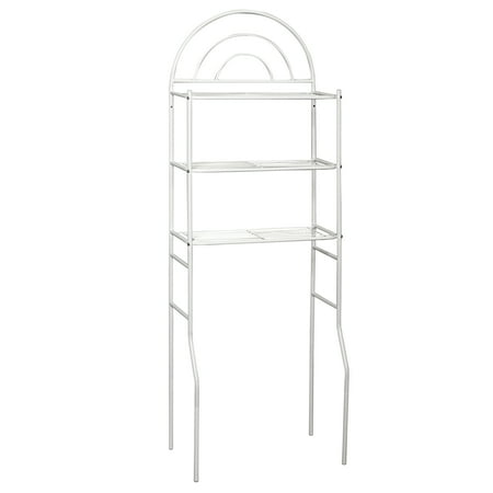 Zenna Home over-the-Toilet Bathroom Spacesaver with 3 Storage Shelves, Metal Arch-Style, White