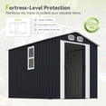 thumbnail image 3 of Villeston 8x6 FT Outdoor Storage Shed, Metal Tool Shed & Outdoor Storage with Lockable Doors & Air Vents for Backyard, Garden, or Patio,Black, 3 of 6