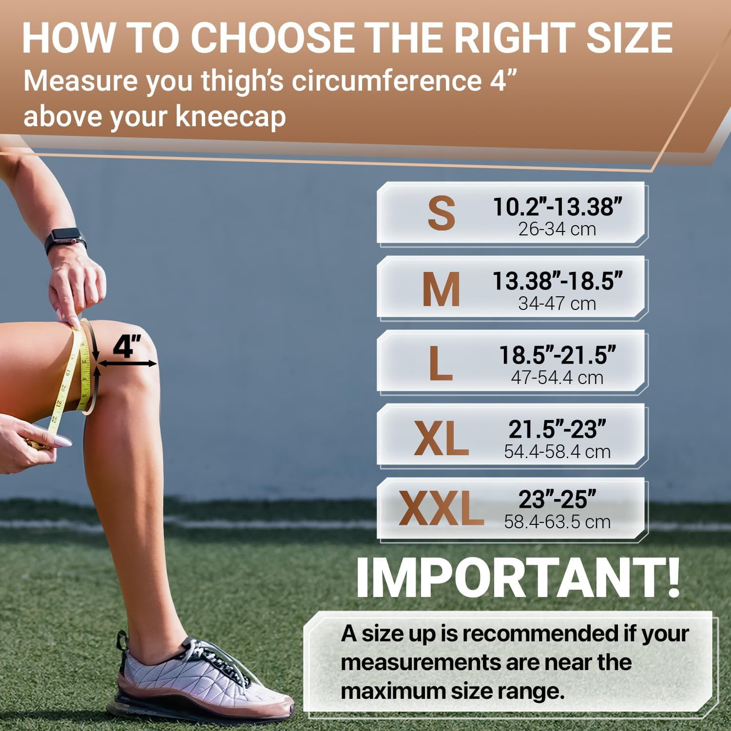 DR. BRACE Compression Knee Brace with Side Stabilizers & Patella Gel Pads, Knee Support for Knee Pain, Running & Sports, Men & Women (Sandstone, Large)