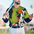thumbnail image 4 of Fotbe Dinosaur Basketball Player Baseball Jersey Shirt for Men and Women, Casual Short Sleeves Button Down T-Shirt-X-Large, 4 of 9
