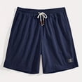 thumbnail image 4 of Mens Shorts with Pockets and Drawstring Jacquard Texture Casual Men's Shorts Waffle Knit Short, Navy Blue, 2XL, 4 of 7