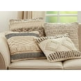 thumbnail image 3 of Fennco Styles Woven Textured Decorative Throw Pillow 18" W x 18" L - Ivory Square Cushion for Home, Couch, Bedroom, Living Room and Office Décor, 3 of 5