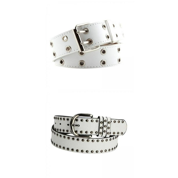 Cinturón de cuero estilo vintage ajustable para vestido, 2 unidades, para cosplay blanco