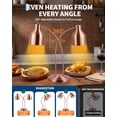 thumbnail image 2 of Food Heat Lamp, 2-Head Commercial Food Warmer with Rapid-Heating Bulbs & Spare Bulb Included, Stainless Steel Adjustable Electric Food Warming Lamp for Buffet Party Restaurant Catering, 2 of 8