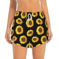 thumbnail image 4 of Lsque Sunflower (2) Printed Women's Running Shorts with Liner Pockets,Elastic Quick Dry Workout Athletic Gym Yoga Shorts,Womens High Waist Shorts-Medium, 4 of 9