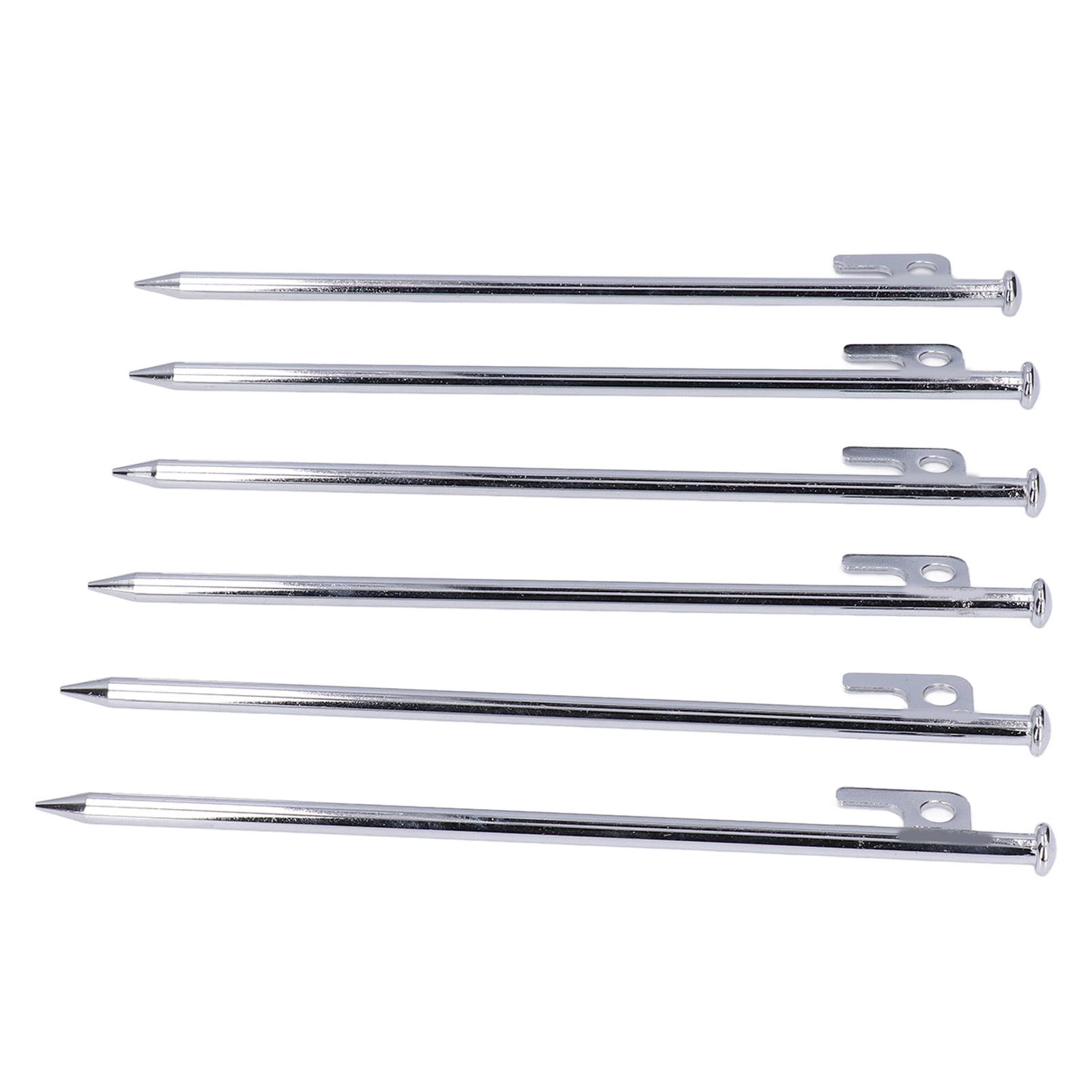 LAZIOEGR 6Pcs Heavy Duty Tent Stakes Pegs 11.8 Inches / 300 mm Carbon Steel Camping Pegs for Outdoor Hiking Backpacking Pitching Tents Anti Dropping Good Fixability Flat Head Design