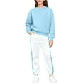 thumbnail image 5 of NAISIBABY Little and Big Girls Set (3-14T), Long Sleeve Sweatshirt and Jogger Sweatpant Kids Athletic Outfit 2-Piece Sky Blue 10T, 5 of 5