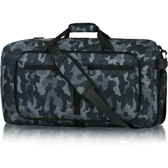 65L Duffle Bag with Shoes Compartment, Foldable Travel Duffel Bags for Men Women, Large Packable Travel Bag Water Repellent & Tear Resistant