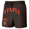 thumbnail image 2 of Men's NFL x Staple Brown Cleveland Browns Throwback Vintage Wash Fleece Shorts, 2 of 3