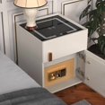 thumbnail image 2 of Smart Nightstand with Safe, Multifunction LED Nightstand Modern End Table with 3 Color LED, Wireless Charging Station Bedside Table for Bedroom, 2 of 6
