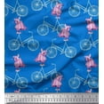 thumbnail image 1 of Soimoi Silk Fabric Bicycle & Bat Kids Print Fabric by The Yard 42 Inch Wide, 1 of 1