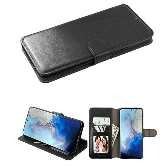 Kaleidio Case For iPhone 13 Pro (6.1") [Flip Wallet] Hybrid PU Leather [Card Slot][Stand Feature] Folio Cover [Black]
