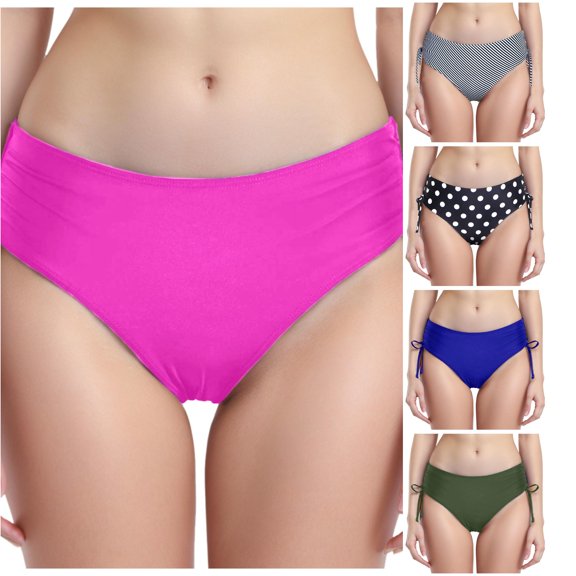 Swim Shorts Women Full Coverage Swim Bottoms Pink Midrise Bikini Bottom Swim Suit For Women