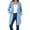 C#Sky Blue375114, variant on Women Casual Autumn Winter Long Sweatshirt Long Sleeve Jacket Solid Color Zipper Full Sleeve Hooded Sweatshirt Coats Versatile Wear