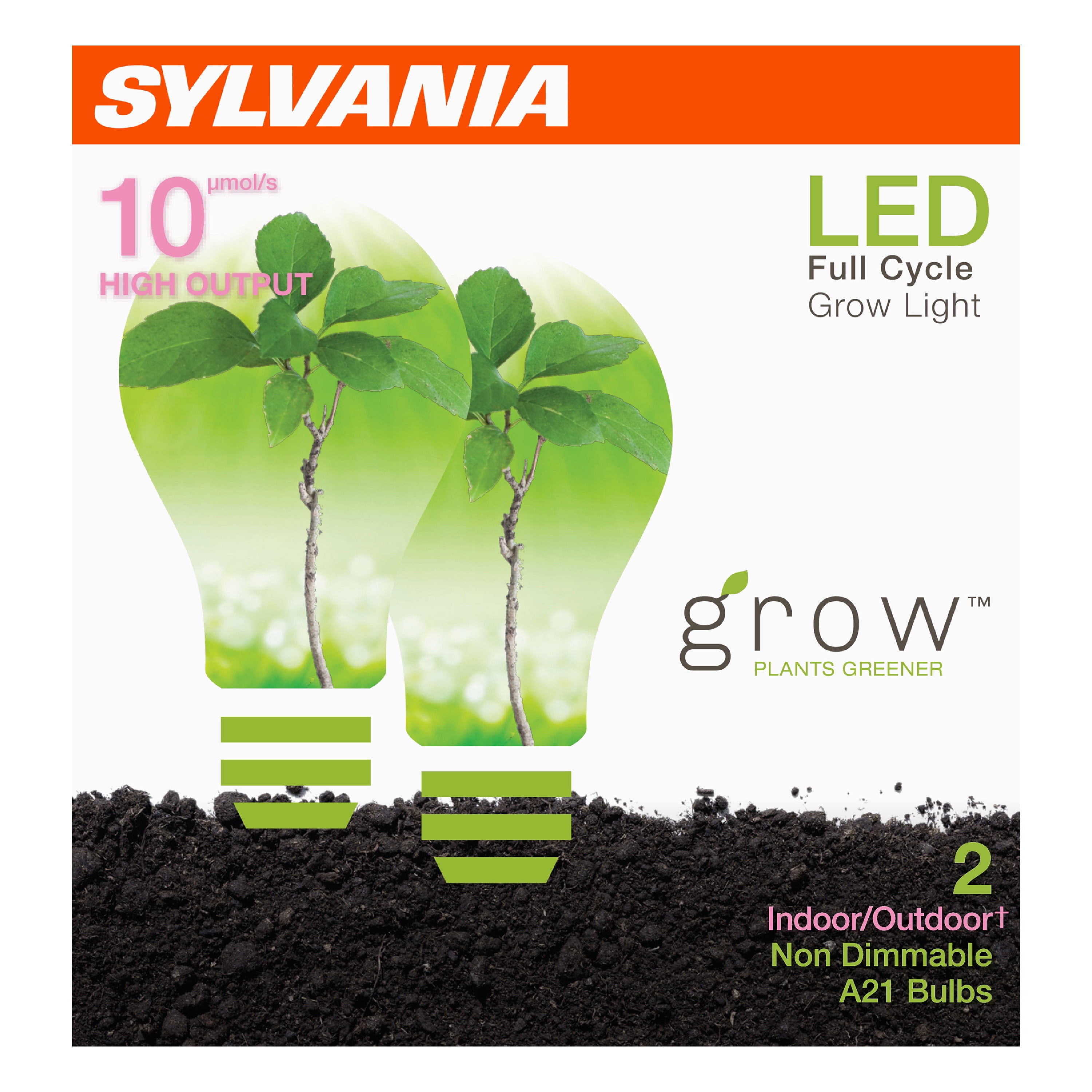 SYLVANIA A19 LED Grow Light Bulb, 15Watt, Full Cycle White Spectrum