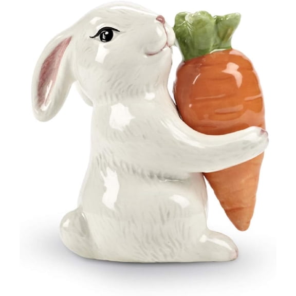 Bunny and Carrot Salt and Pepper Shaker, 2 Piece Set (3.5" H)