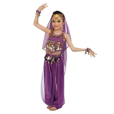 

FANDANIV Toddler Girl Clothes Set Cute Dance Children Personality Dance Show Belly Dancing Sequin Mesh Baby Kid Fall Winter Outfit