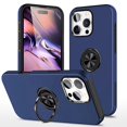 thumbnail image 1 of TopSave "Hidden Series" Solid Color PC Back Combine w/Inner Black TPU Bumper Kickstand Armor Case For iPhone 16 Pro Max (6.9"), Navy Blue, 1 of 3