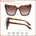 thumbnail image 7 of OWL Square Oversized Sunglasses for Men & Women -Top Horned Rim Eyewear, 7 of 7