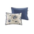 thumbnail image 4 of 6-Piece Nautical Sea Shells Coral Blue Beige Reversible Daybed Cover Bedding, 4 of 5