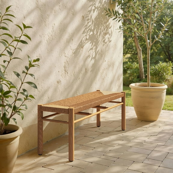 Iska Bench Natural Bench, Modern Style, Seats up to 2, Aluminum, Outdoor Dining