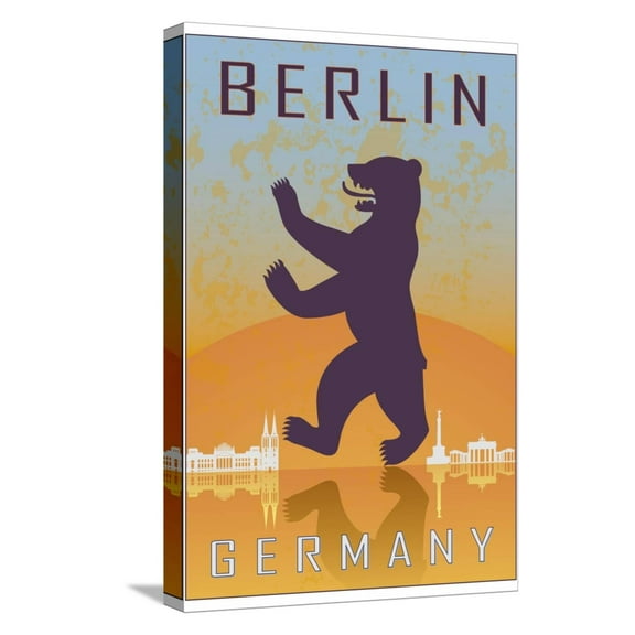 Art.com Berlin Vintage Poster Stretched Canvas Print Wall Art by paulrommer, 12" x 18"