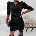 thumbnail image 2 of Vestido de otoño de manga larga con cuello en V de moda sexy para mujer Fridja  nbo4128, 2 of 9