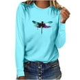 thumbnail image 2 of Heisall Women's Long Sleeve Crewneck Printing T-Shirt Casual Comfortable Pullover Tops for Daily Wear, 2 of 4