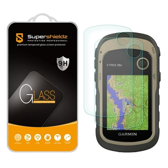 [2-Pack] Supershieldz for Garmin eTrex 10/ 20/ 20x/ 22x/ 30/ 30x/ 32x Tempered Glass Screen Protector, Anti-Scratch, Anti-Fingerprint, Bubble Free