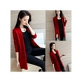 thumbnail image 4 of Women Korean Style Loose Casual Solid Color Knit Cardigan Fashion Long-sleeved Coat, 4 of 6