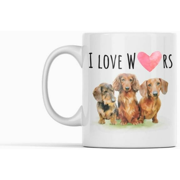 I Love Weiners Mug, Funny Sausage Dog Coffee Mug, Gifts for Dog Lovers Women, Men Dachshund Mug - 11 Oz Ceramic Mug.