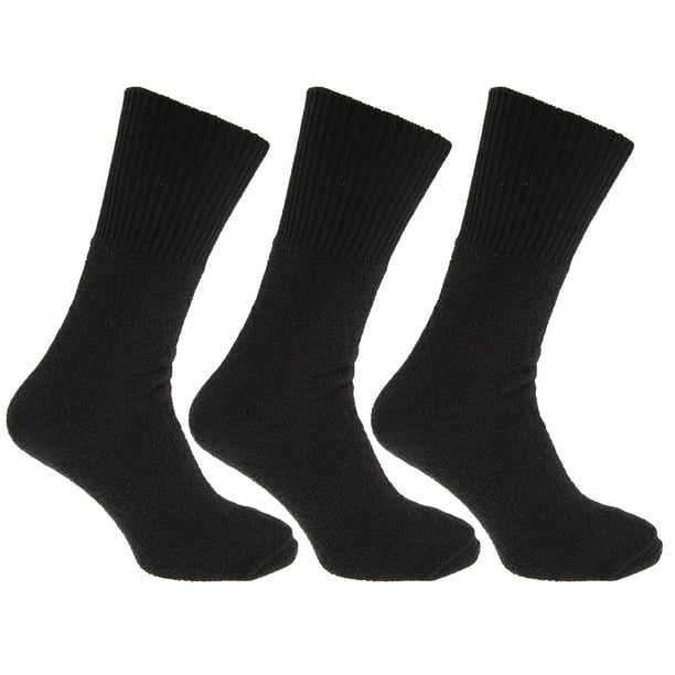 Mens Thermal Non Elastic Wool Blend Socks (2.1 Tog) (Pack Of 3