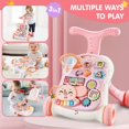 thumbnail image 3 of Juguete de empuje 3 en 1 Baby Walker AuntyFey para niños de 1 año, color rosa, 3 of 7