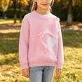 thumbnail image 7 of Afuyipoi Girls Heart Print Long Sleeve Pullover Sweater for Kids Size 3-13Y Winter Warm Casual Wear Pink Size 5T, 7 of 7