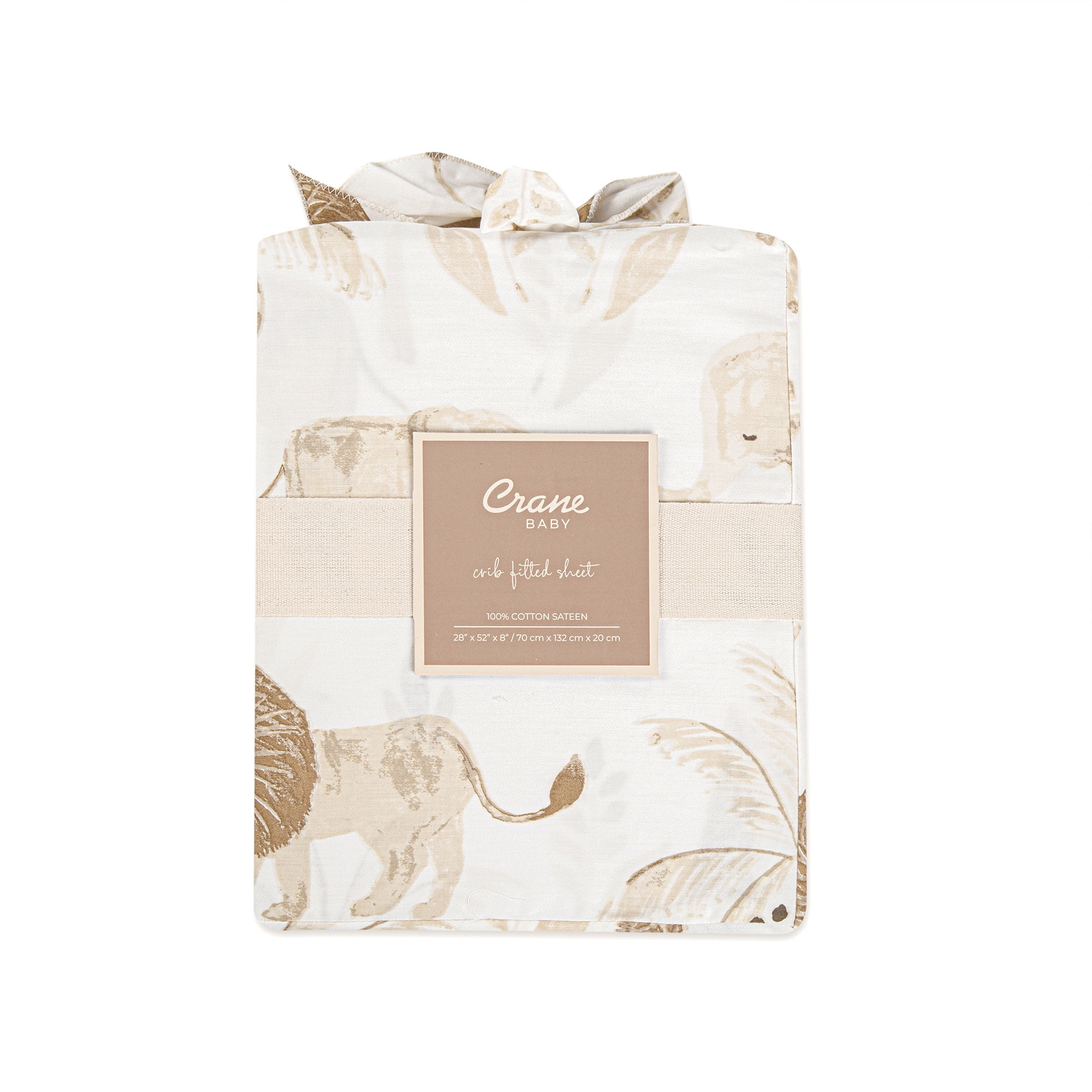 Crane Baby Kendi Fitted Crib/Toddler Bed Sheets, Safari Animal Nursery, Cotton Crib Sheets
