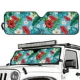thumbnail image 2 of Uorisanigo Windshield Sunshade for Jeep Wrangler, Hibiscus Plumeria Car Sun Shade Windshield Shade Sun Visor Mat for 1997-2017 Jeep Wrangler Rubicon Sahara TJ JK JKU 2/4 Doors, 2 of 7
