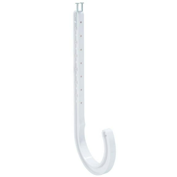 3 in. J-Hook with 8 in. Shank - White - Pack of 25