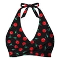 thumbnail image 4 of DHFJKG Hawaiian Bikini Tops For Women Summer Beach Swimwear Self Tie Halter Deep V Neck Twist Front Bathing Suit Top Holiday Beachwear, 4 of 4