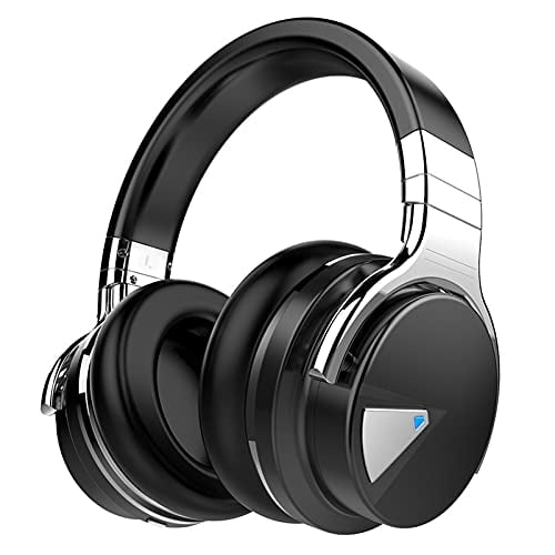 Audífonos con cancelación de ruido Silensys E7 Bluetooth con micrófono, graves profundos, inalámbricos, cómodos protein earpads - 30 horas de reproducción, viajes/trabajo, negros