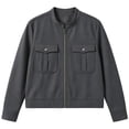 thumbnail image 5 of Enjoytime Cropped Jackets for Women Fall Fashion Long Sleeve Zip Up Jacket Plus Size Trendy Vintage Work Casual Outerwear, 5 of 6