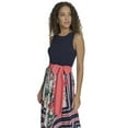 thumbnail image 4 of Falling Flowers Women's Two Fer Maxi Dress with Jersey Top and Printed Skirt with Solid Sash, Sizes XS-XL, 4 of 6