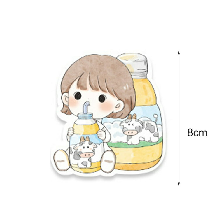 100Pcs/Set Hand Account Stickers Cute Girl Sticky Note DIY Vinyl Art  Cartoon Diary Note Stationery Stickers for Children