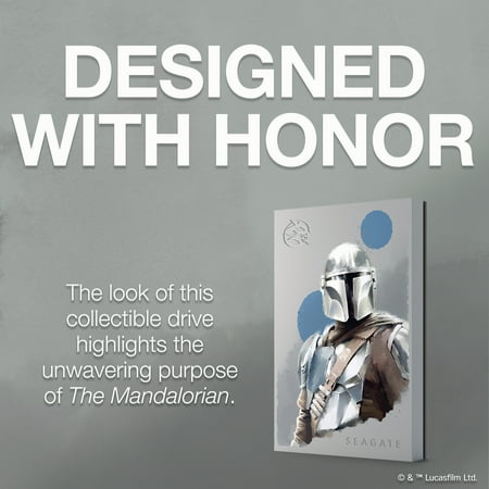 Seagate - The Mandalorian Drive SE FireCuda 2TB External USB 3.2 Gen 1 Hard Drive Officially-Licensed with Blue LED Lighting