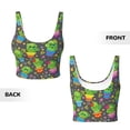 thumbnail image 5 of Fotbe Cactus In Pots Pattern Womens' Sports Bra Longline Wirefree Padded with Medium Support Sports Moisture-Wicking Workou Vest,Tank Top-Small, 5 of 7