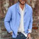 thumbnail image 1 of Txlixc Camisas casuales para hombres, cardigan de manga larga de color sólido con botones sueltos para adultos Txlixc moda, 1 of 1