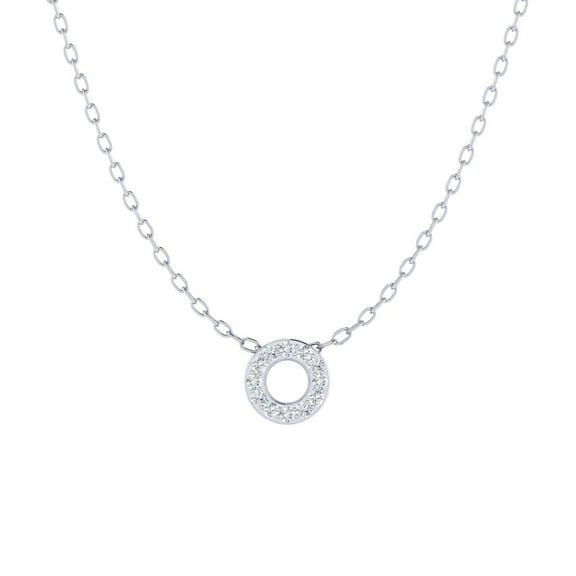 Eternity Circle 1/20 Cttw Natural Diamond Pendant Necklace 925 Silver