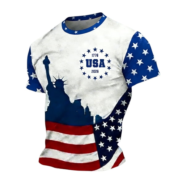 Men's Usa Flag Tops Patriot 250 Years of America We the People T-Shirt Patriotic Tops
