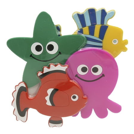 Baby Non Slippery Bathtub Treads Sea Animals Multicolored Set Of 4